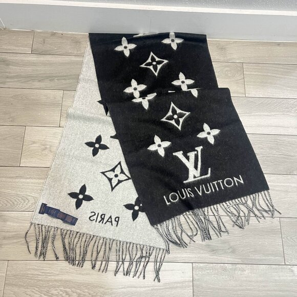 Louis Vuitton Cashmere Black Reykjavik Scarf - Picture 1 of 4